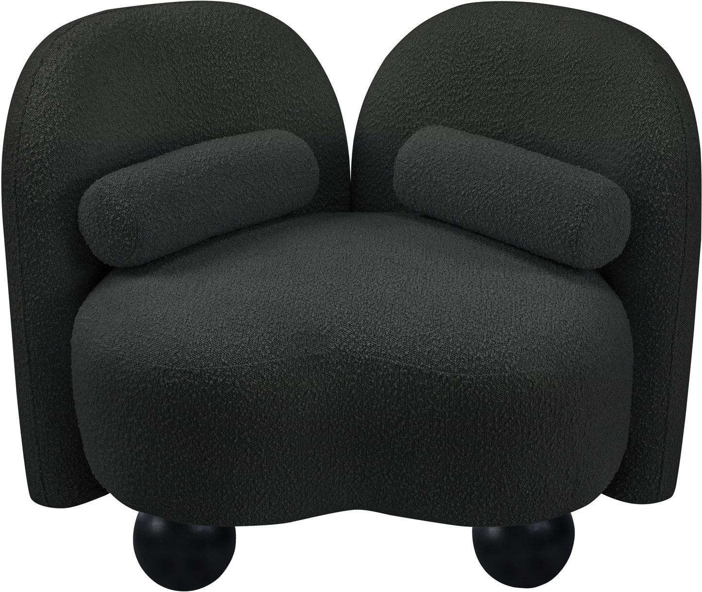 harlow black boucle fabric chair