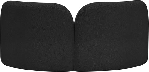 Harlow Black Boucle Fabric Loveseat