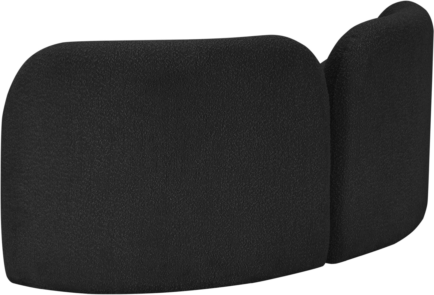 harlow black boucle fabric loveseat