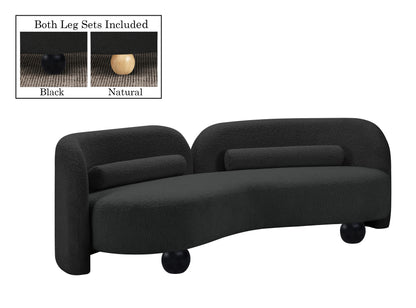 Harlow Black Boucle Fabric Sofa