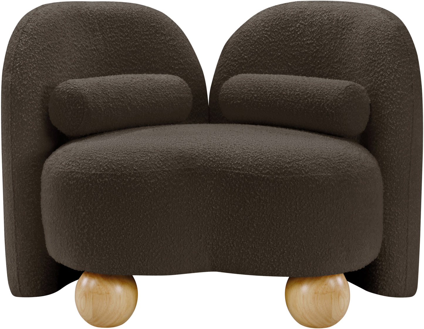 harlow brown boucle fabric chair