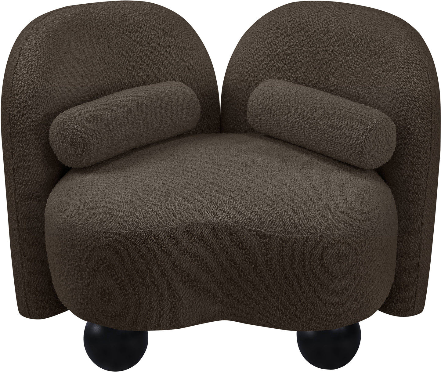 harlow brown boucle fabric chair