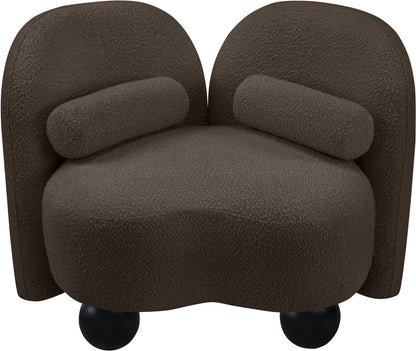 Harlow Brown Boucle Fabric Chair