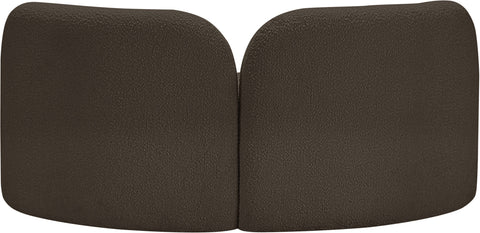 Harlow Brown Boucle Fabric Loveseat