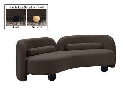 Harlow Brown Boucle Fabric Sofa