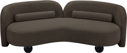 Harlow Brown Boucle Fabric Sofa