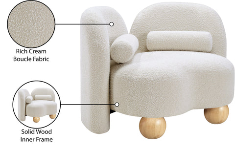 Camden Cream Boucle Fabric Upholstered Chair, 1 Piece