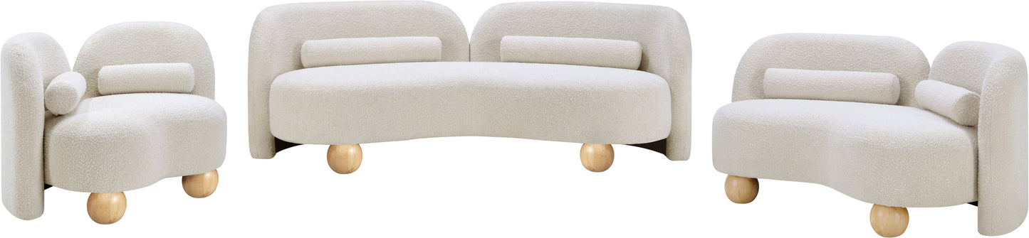 harlow cream boucle fabric chair