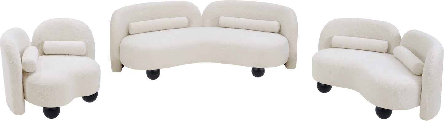 harlow cream boucle fabric chair