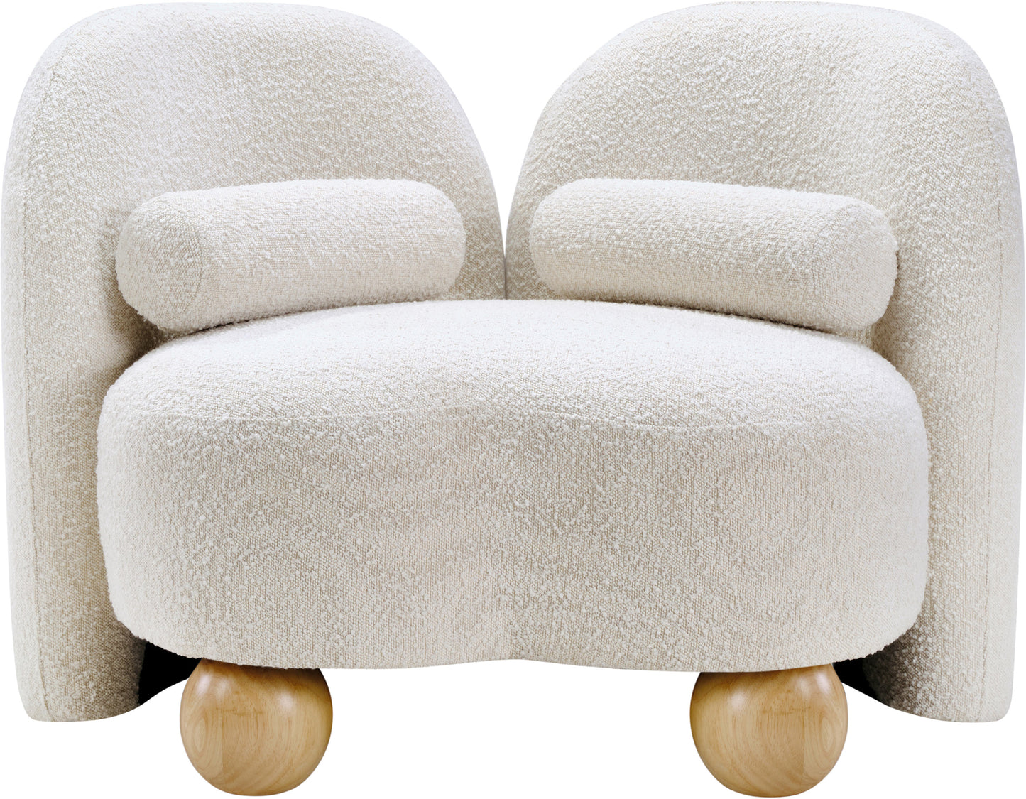 harlow cream boucle fabric chair