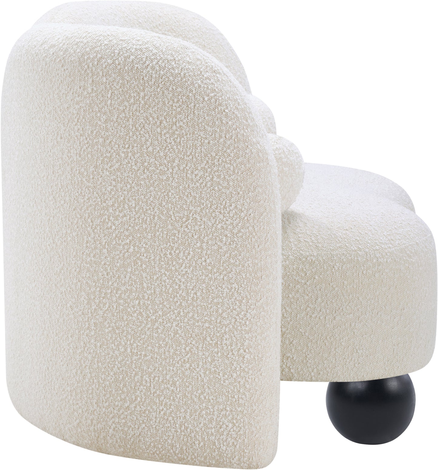 harlow cream boucle fabric chair