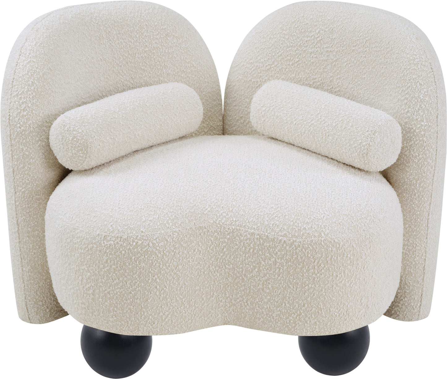 harlow cream boucle fabric chair