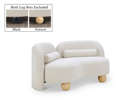 Harlow Cream Boucle Fabric Loveseat