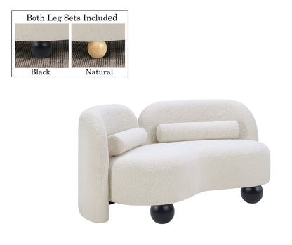 Harlow Cream Boucle Fabric Loveseat