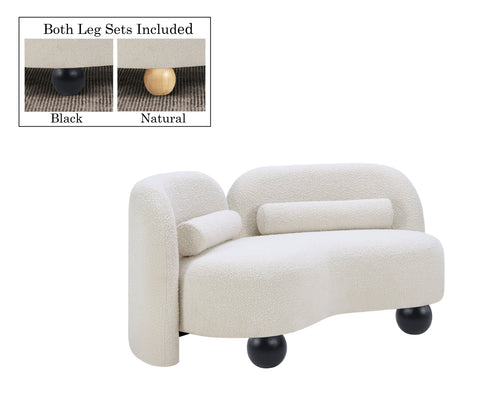 Harlow Cream Boucle Fabric Loveseat