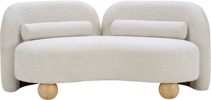 Harlow Cream Boucle Fabric Loveseat