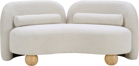 Harlow Cream Boucle Fabric Loveseat