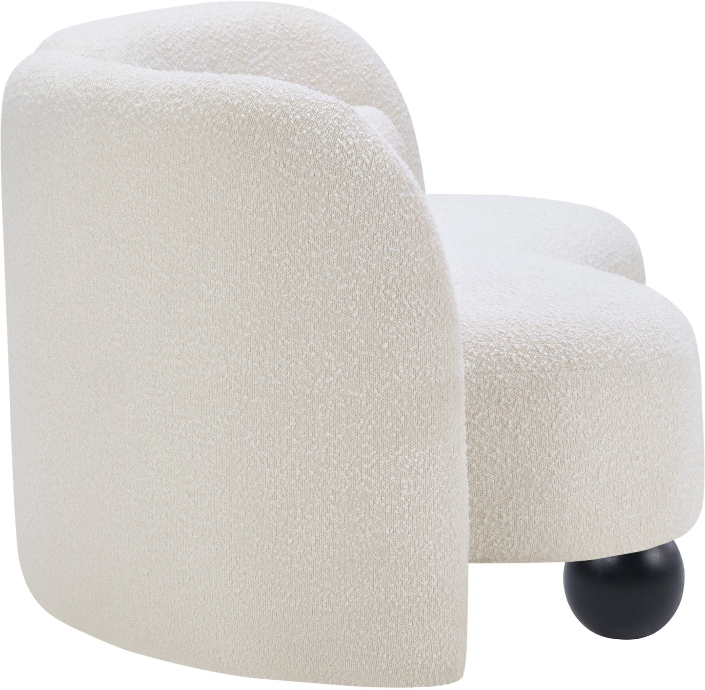 harlow cream boucle fabric loveseat