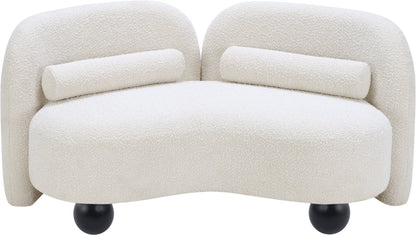 Harlow Cream Boucle Fabric Loveseat