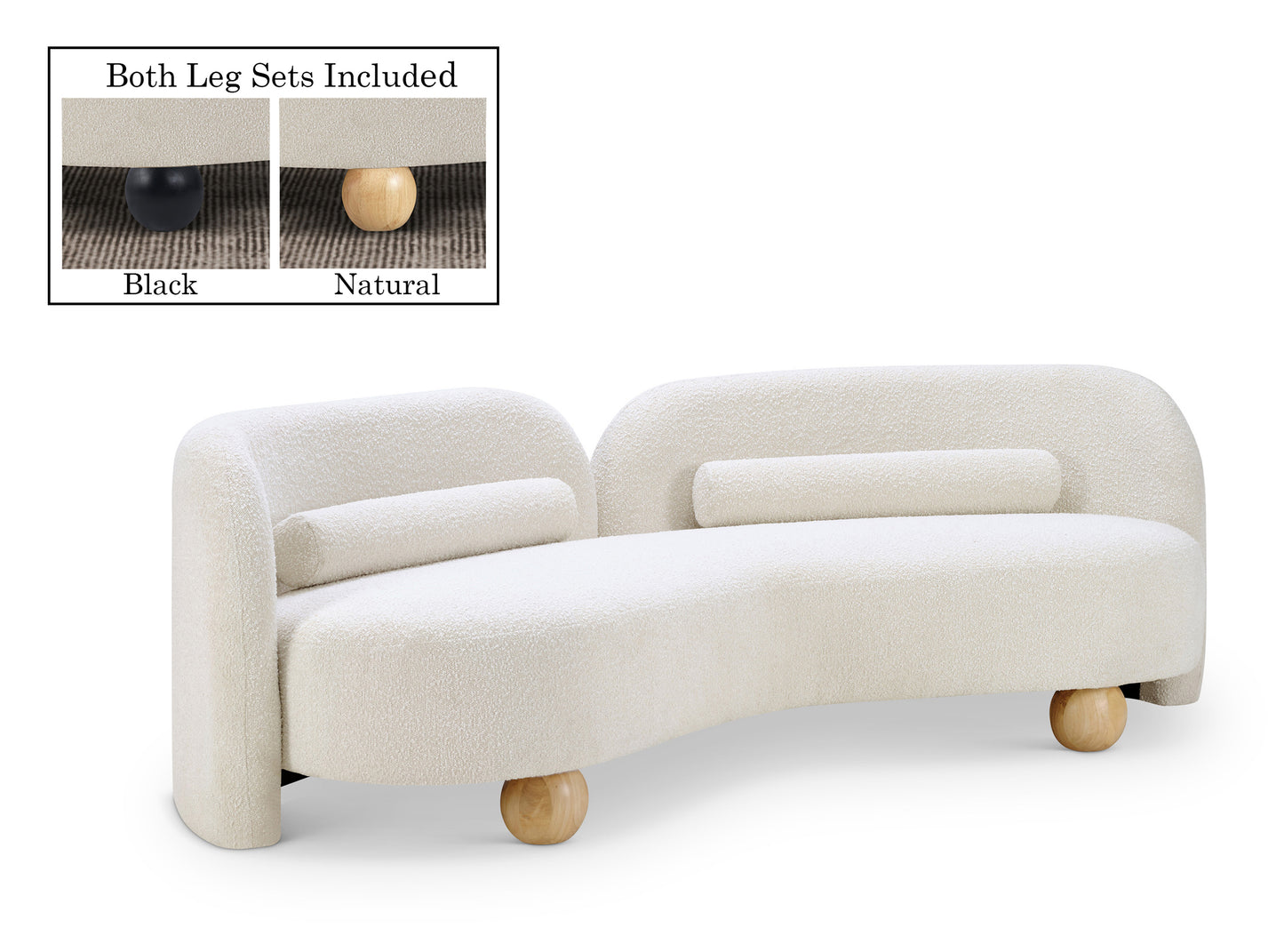 harlow cream boucle fabric sofa