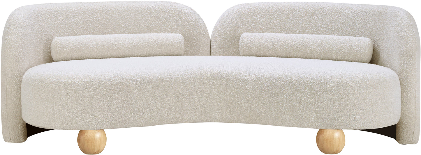 harlow cream boucle fabric sofa