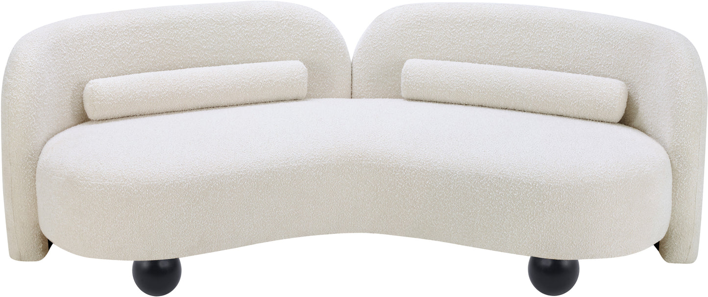 harlow cream boucle fabric sofa