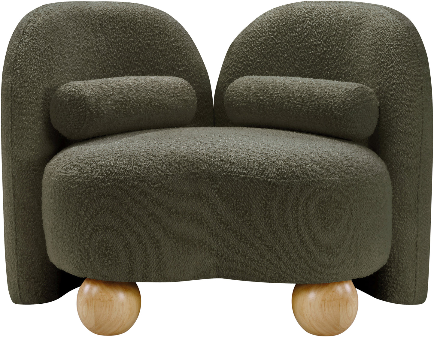 harlow olive boucle fabric chair