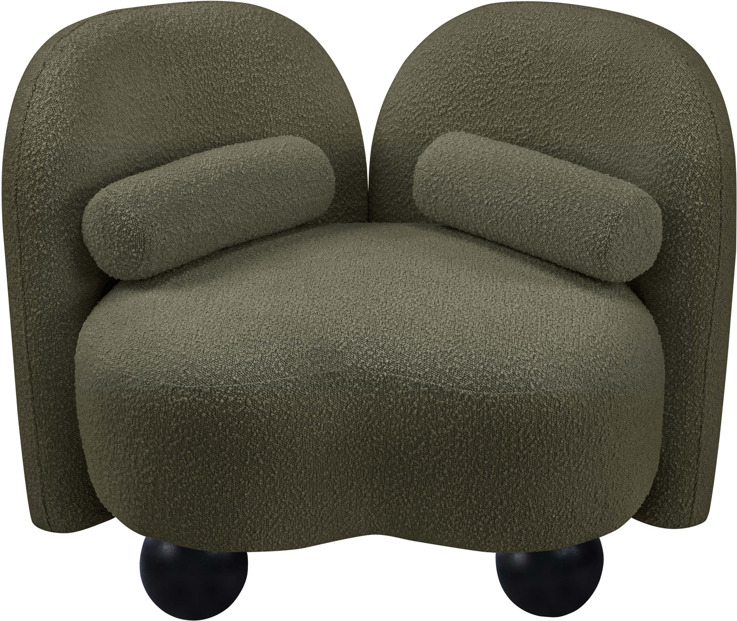 harlow olive boucle fabric chair