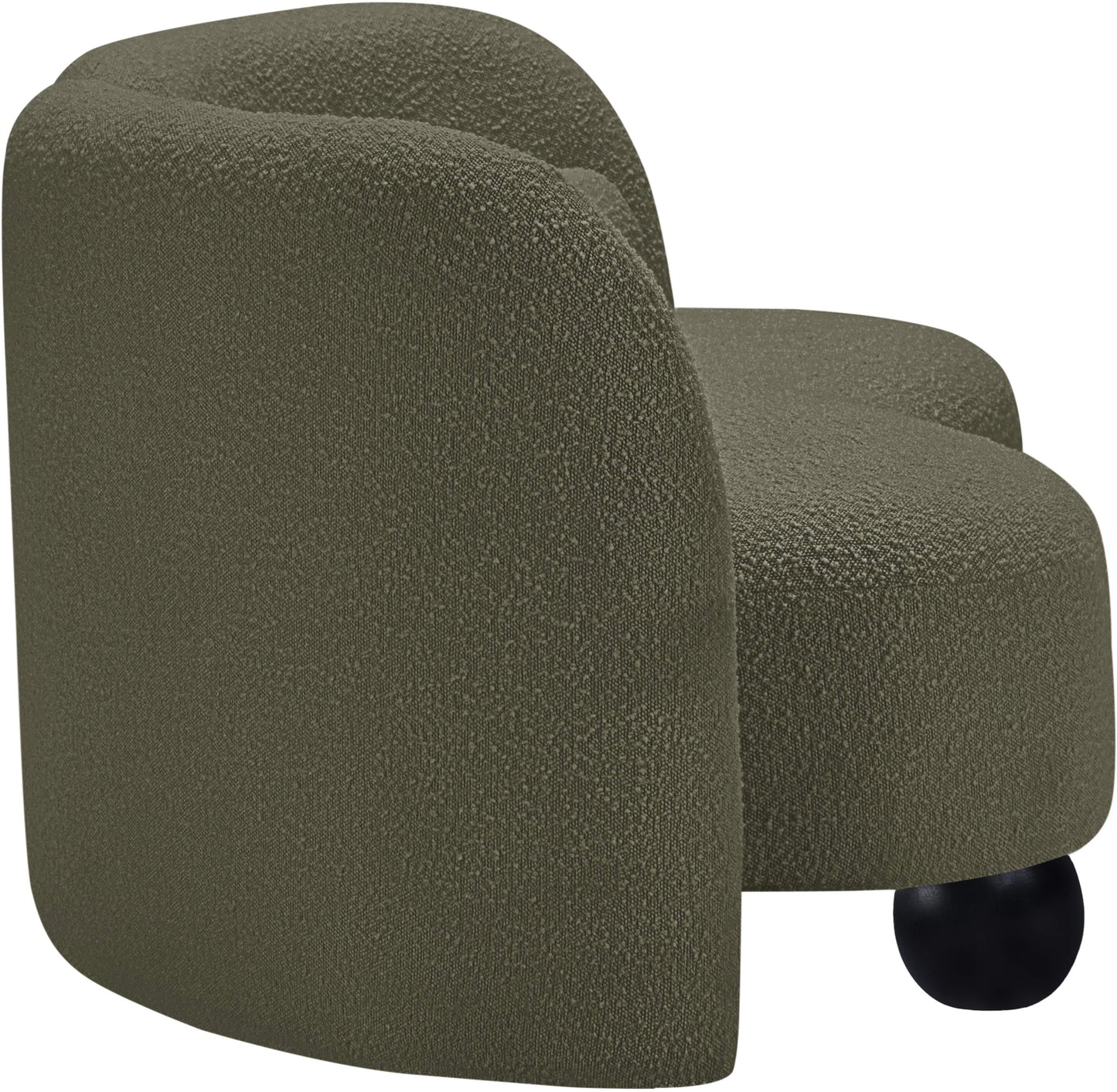 harlow olive boucle fabric loveseat