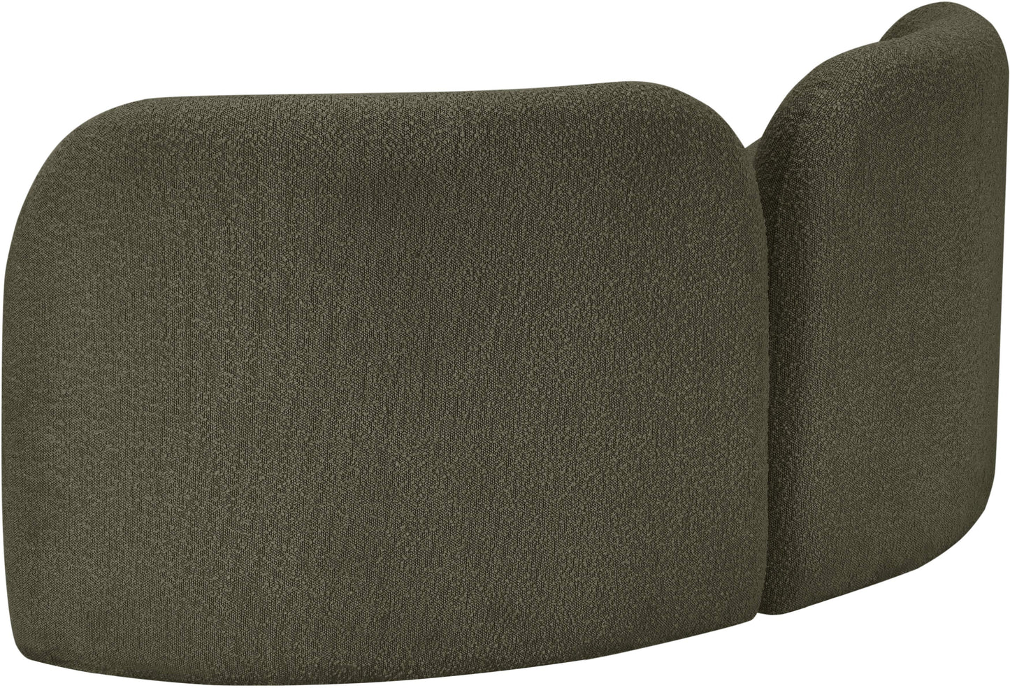 harlow olive boucle fabric loveseat