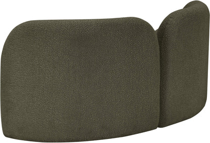 Harlow Olive Boucle Fabric Loveseat