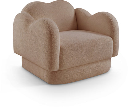 Porsha Beige Teddy Fabric Chair