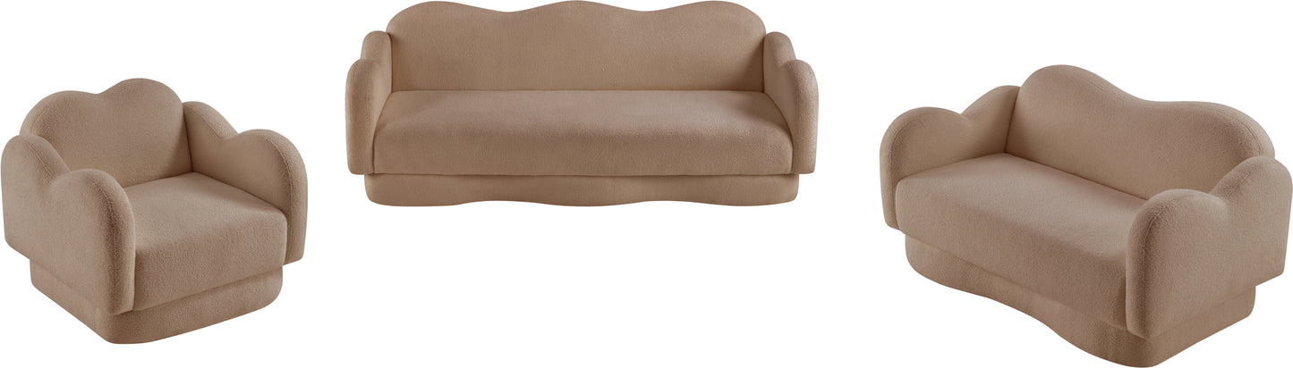 porsha beige teddy fabric chair