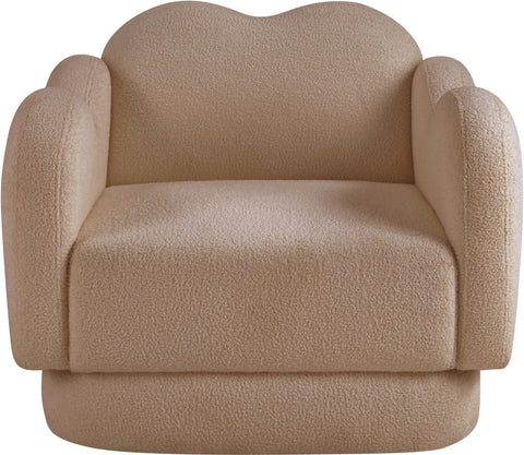 Porsha Beige Teddy Fabric Chair