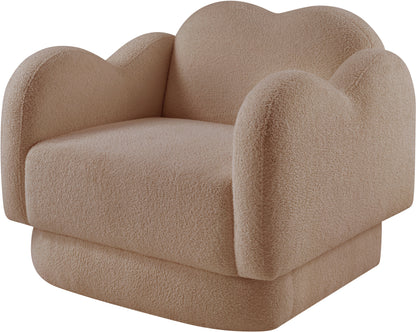 Porsha Beige Teddy Fabric Chair