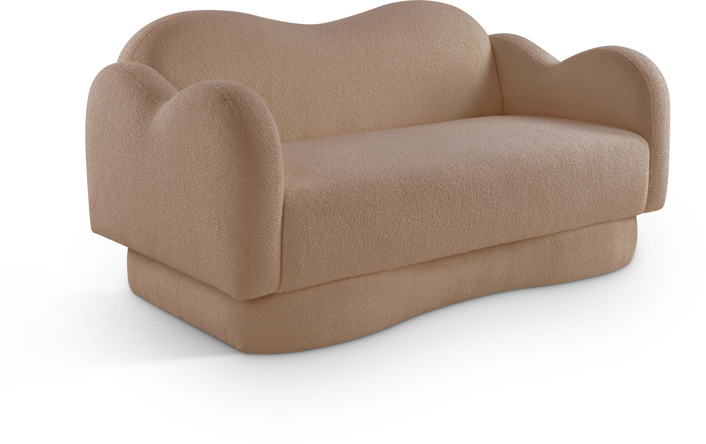 porsha beige teddy fabric loveseat