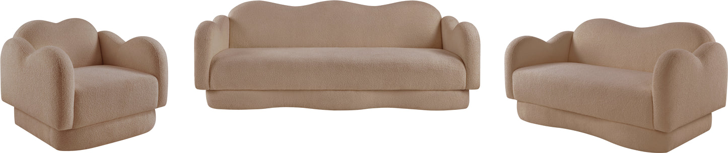 porsha beige teddy fabric loveseat