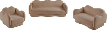 Porsha Beige Teddy Fabric Loveseat