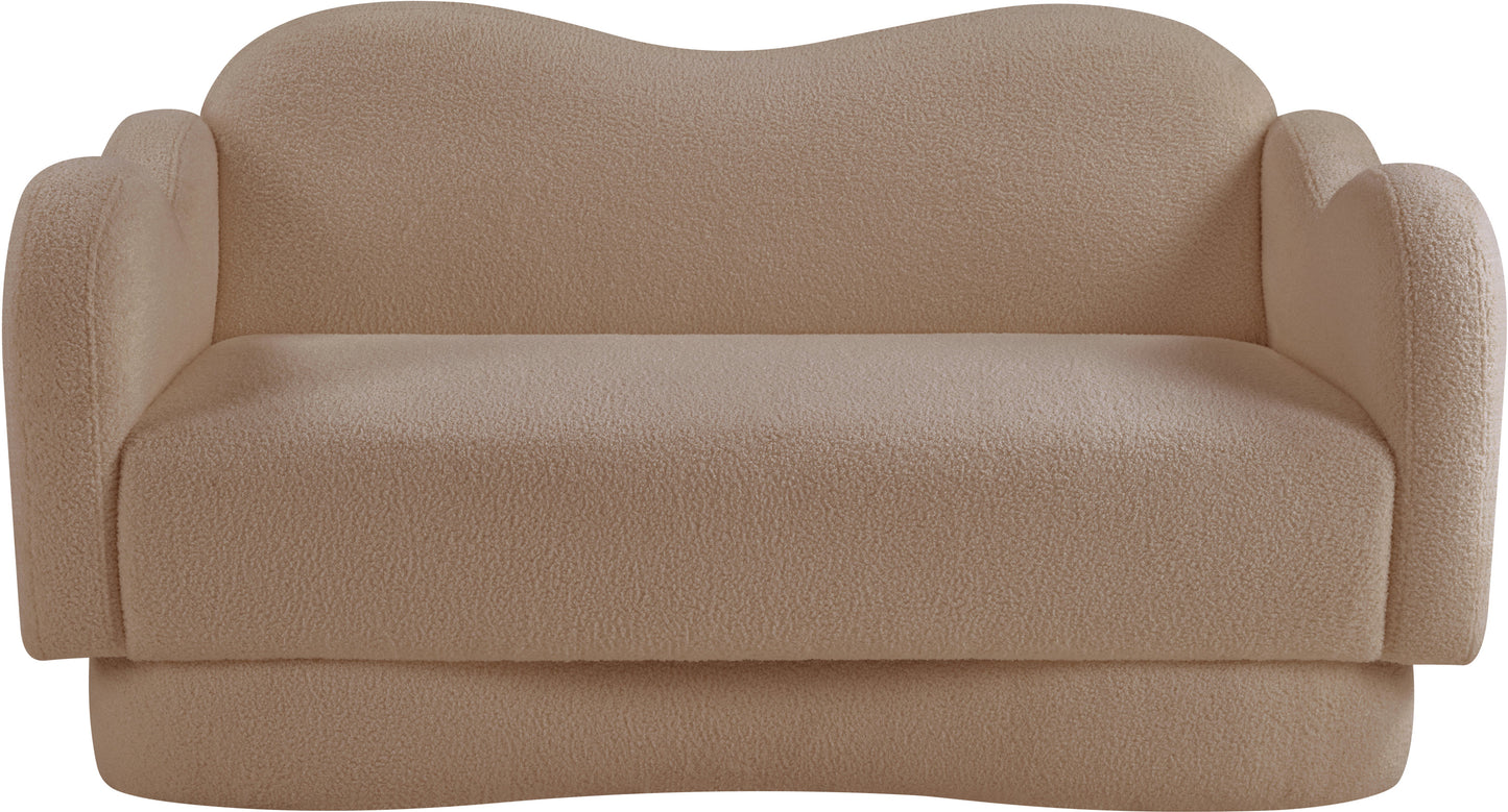 porsha beige teddy fabric loveseat