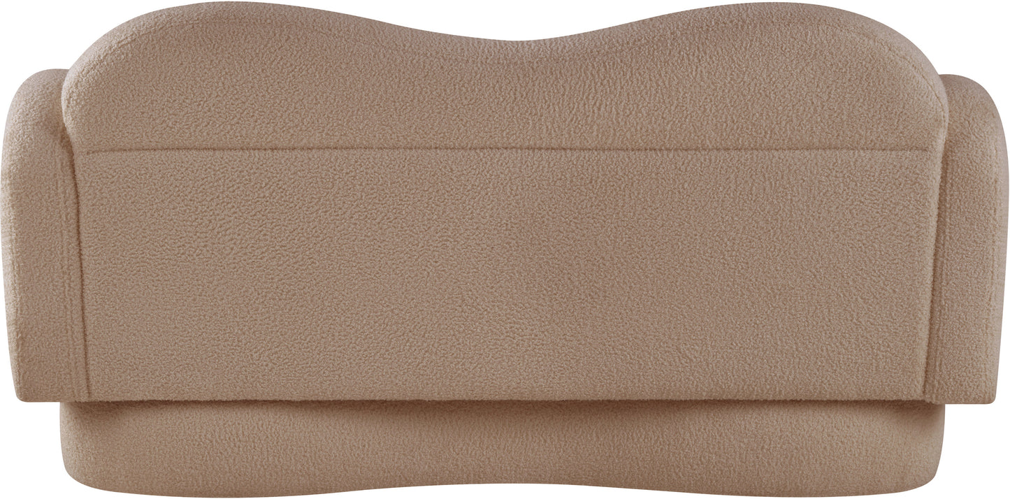 porsha beige teddy fabric loveseat