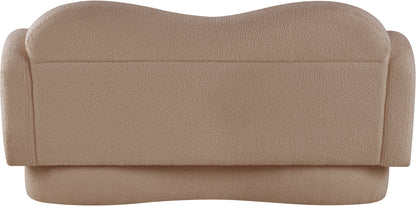 Porsha Beige Teddy Fabric Loveseat