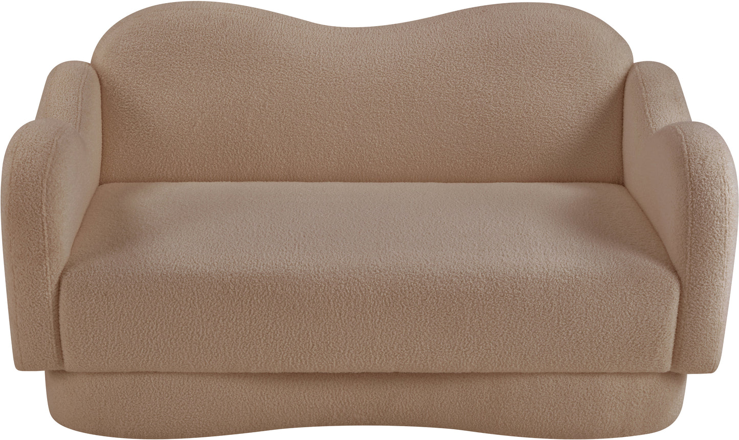 porsha beige teddy fabric loveseat