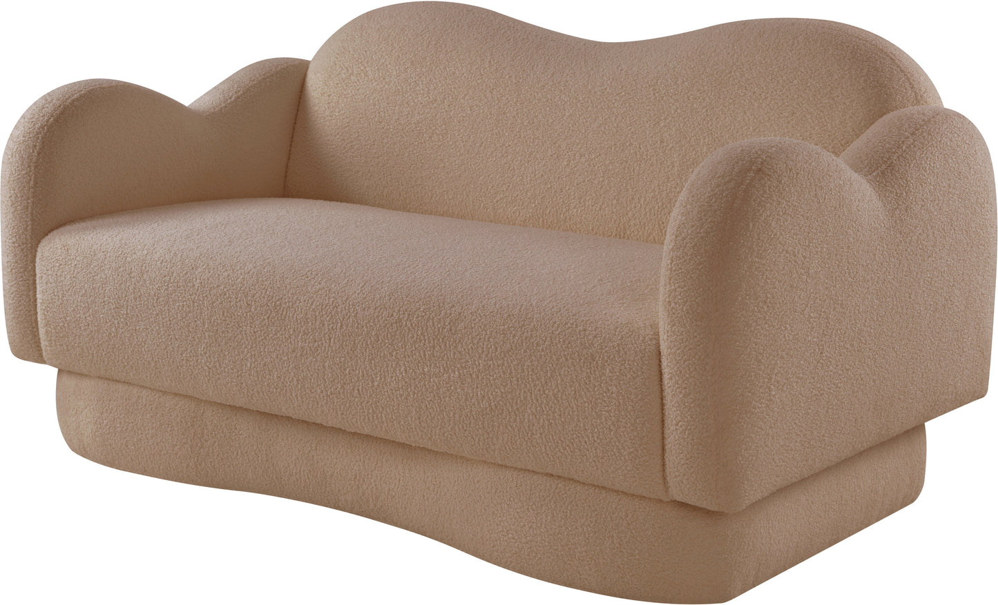 porsha beige teddy fabric loveseat