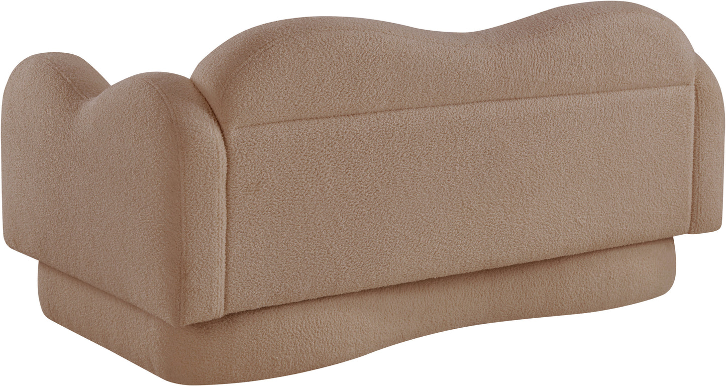 porsha beige teddy fabric loveseat