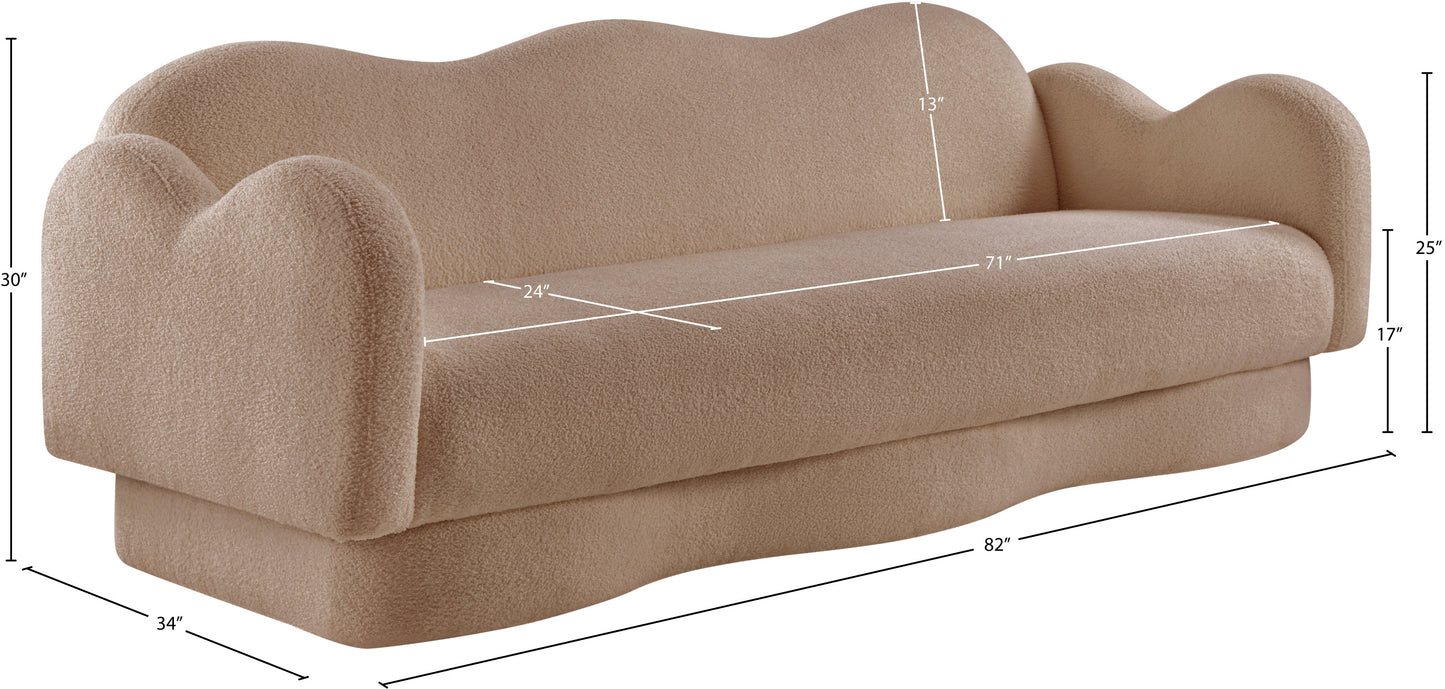 porsha beige teddy fabric sofa