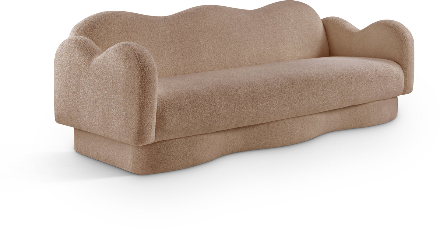 porsha beige teddy fabric sofa