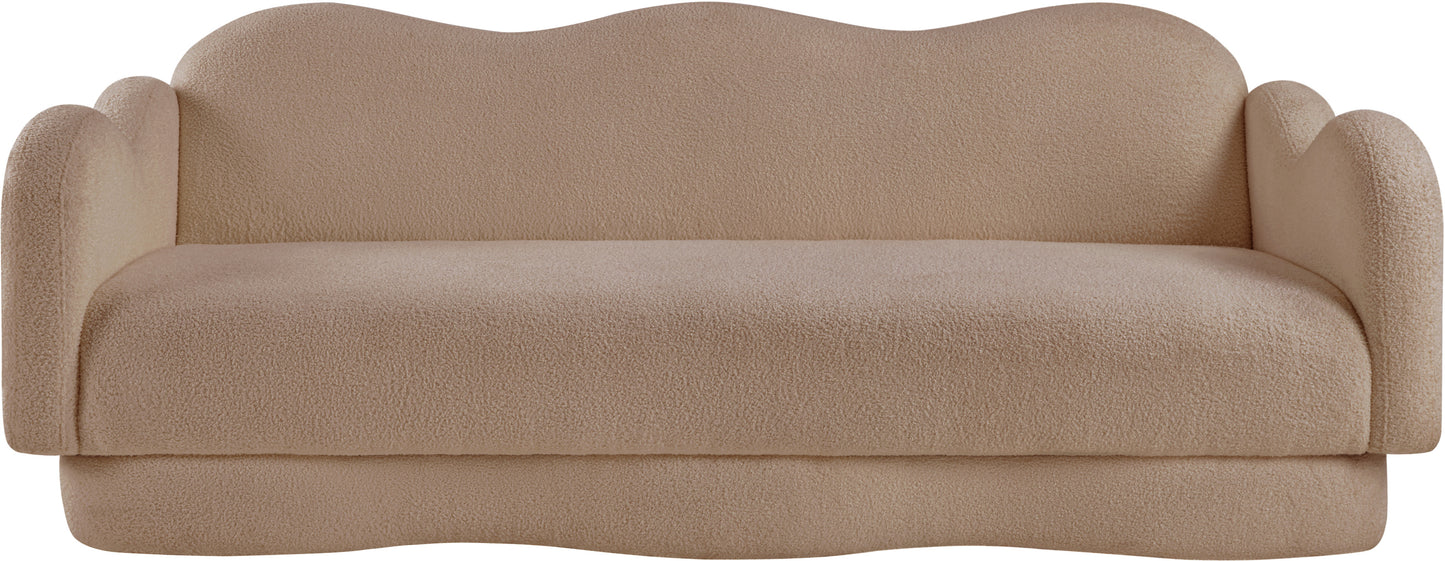 porsha beige teddy fabric sofa