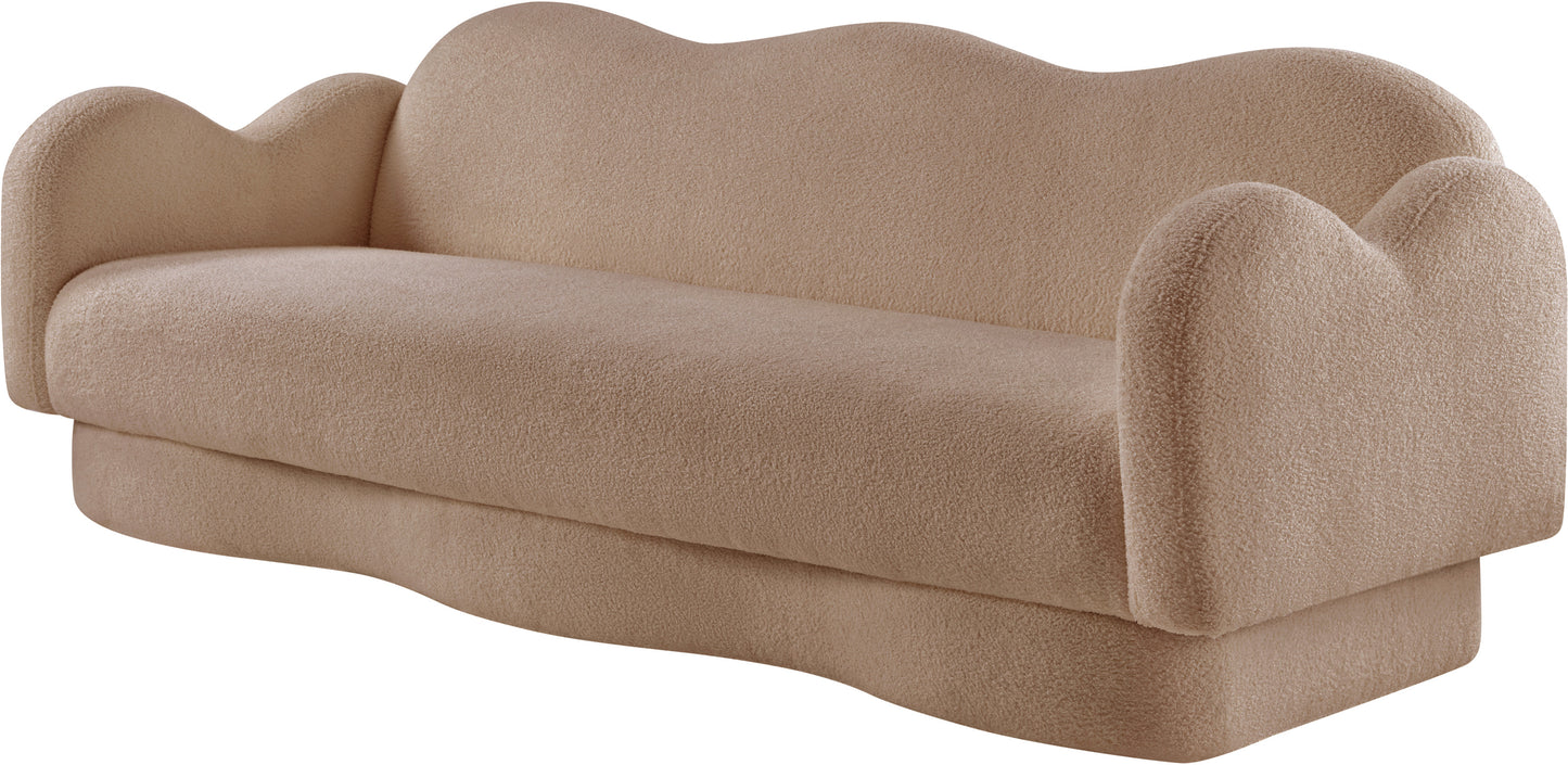 porsha beige teddy fabric sofa