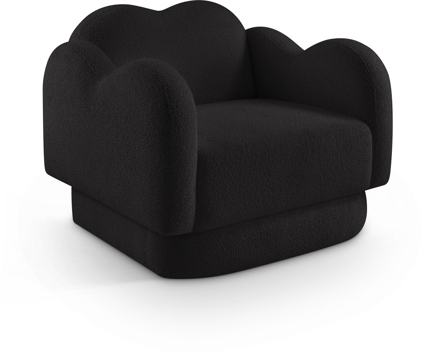 porsha black teddy fabric chair