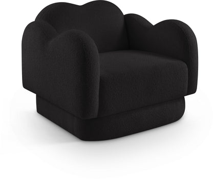 Porsha Black Teddy Fabric Chair